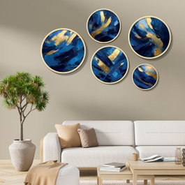 Wallity Yats-49 Conjunto de 5 cuadros decorativos multicolor